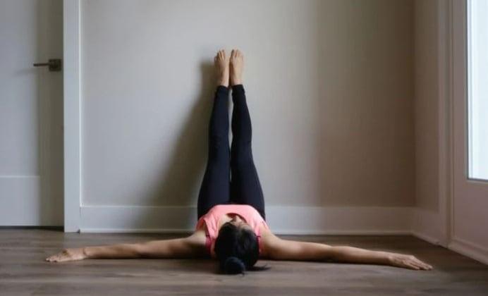 <p>Legs on the wall pose/ Viparita Karani</p>