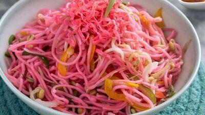 Pink Wasabi Veg Noodles